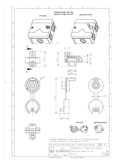 SPELSBERG Plombierset Ersatzteil Abox PST 025-100