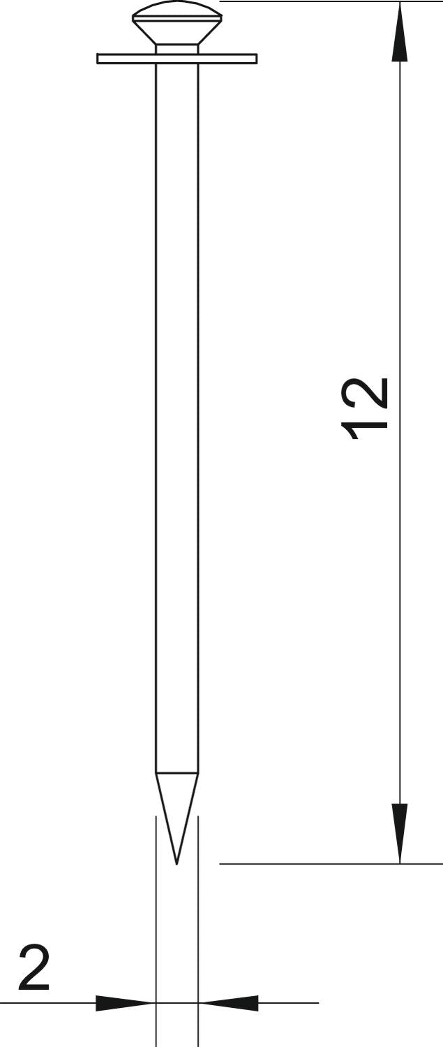 BETTERMANN Stahlnagel 2x12mm Linsenkopf 500 12 gehärtet bl
