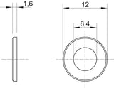 BETTERMANN Unterlegscheibe M6 12/6,4mm WS M6 D12 A5 V5A 1,6mm unbeh
