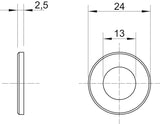 BETTERMANN Unterlegscheibe M12 24/13mm WS M12 D24 A2 V2A 2,5mm unbeh