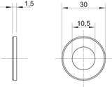 BETTERMANN Unterlegscheibe M10 1,5mm WS M10 G30 G 30/10,5mm g/vz