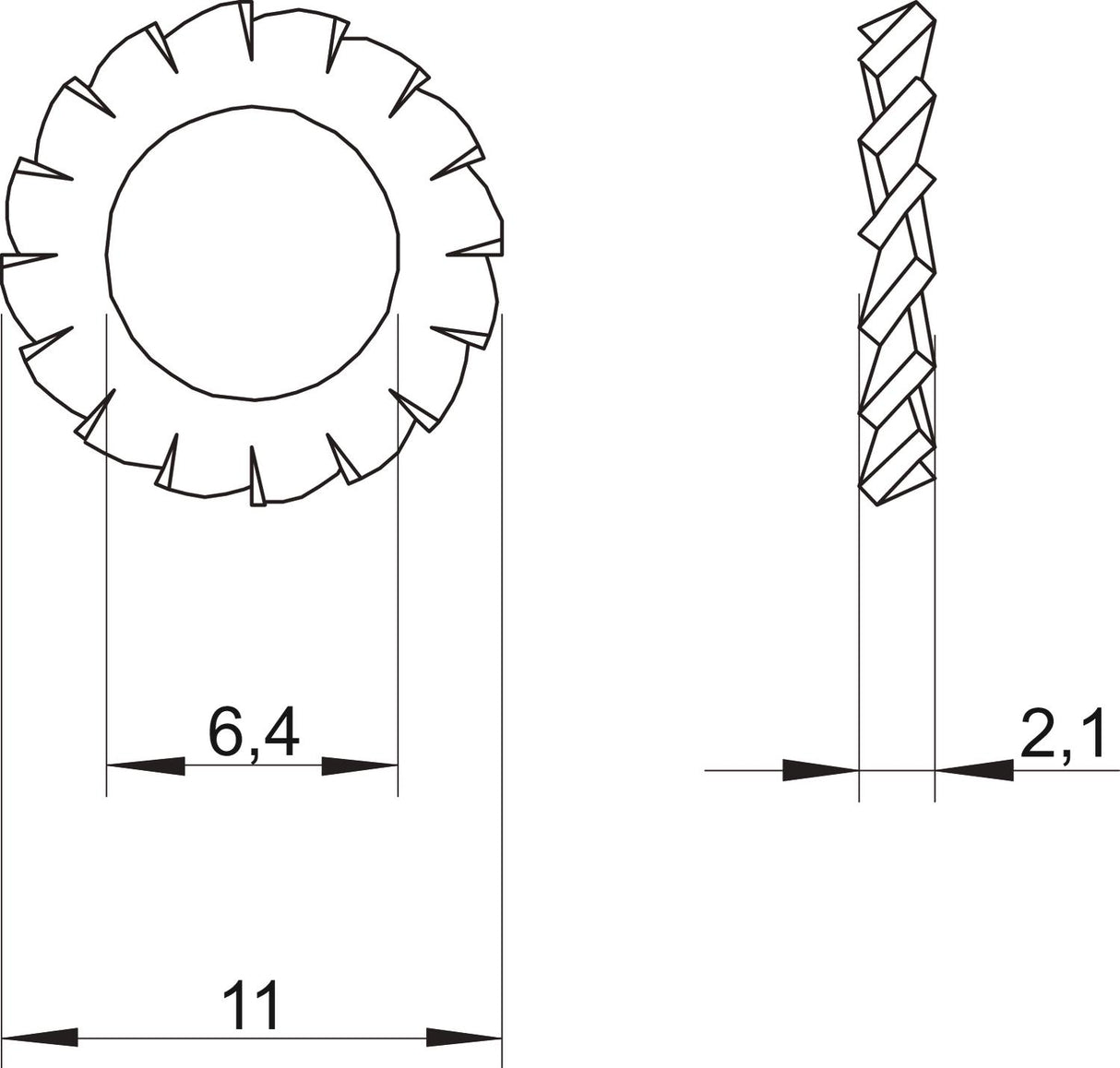 BETTERMANN Fächerscheibe M6 VA V4A SWS M6 A4 off.Außenverz