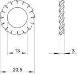 BETTERMANN Fächerscheibe M12 VA V4A SWS M12 A4 off.Außenverz
