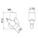 BETTERMANN Schraubhaken 11x27mm ST g/vz 2081 K M6 13mm 1600N