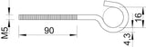 BETTERMANN Schraubhaken 4,3x125mm ST 867 M5X125 G g/vz 90mm 16mm 400N