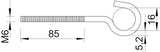 BETTERMANN Schraubhaken 5,2x125mm ST 867 M6X125 G g/vz 85mm 16mm 800N