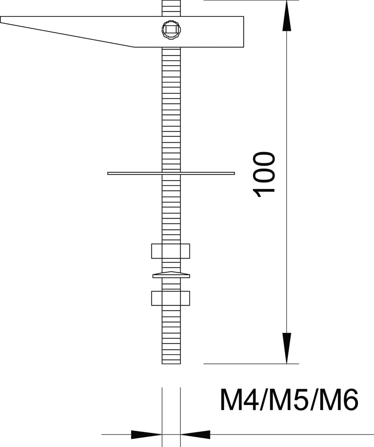 BETTERMANN Kippdübel 13mm ST M4x100mm 458 M4x100 G m.GewSchaft m.Mutter