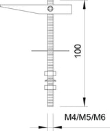 BETTERMANN Kippdübel 13mm ST M4x100mm 458 M4x100 G m.GewSchaft m.Mutter