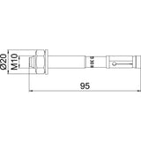BETTERMANN Bolzenanker M10x95mm 95mmVA BZ3 10x95/0-35A5 unbeh 35mm Spreizank