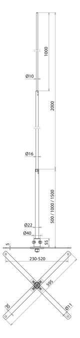 DEHN SE Fangstange verj 2500mm  16mm alu FS 22 16 10 2500 SK AL V2A unbeh