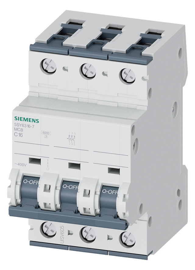 SIEMENS Leitungsschutzschalter UC C 16A 5SY6316-7 3p 400V 3TE 50Hz IP20