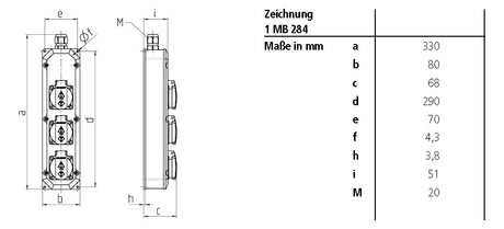MENNEKES Energiewürfel Kst gr IP44 96700 3Steckd