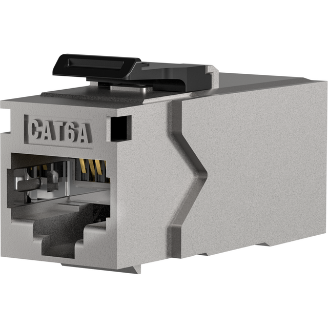 Keystone Einbauadapter RJ45 STP, Cat.6A, 90° Anschluß, Zinkdruckguß T=40mm Stück