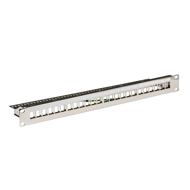 Verteilerfeld 19" 1HE, 24-Port, Metall, metallfarben Stück