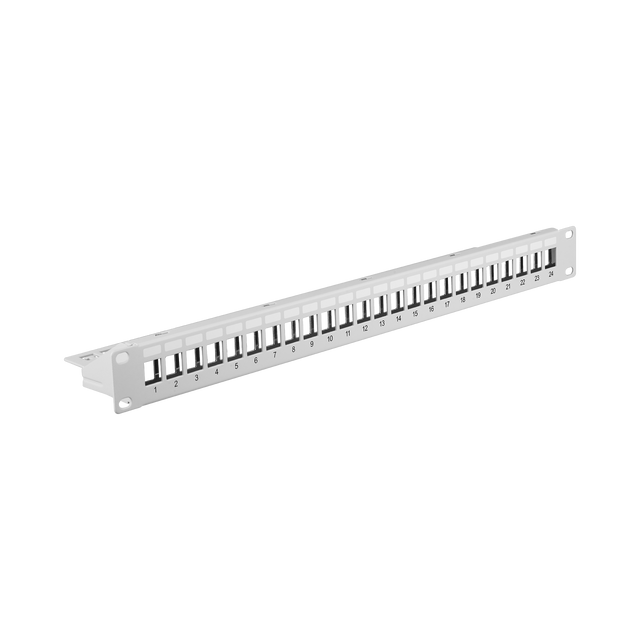 Verteilerfeld 19" 1HE, 24-Port, Metall, grau RAL7035 Stück