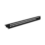Verteilerfeld 19" 1HE, 24-Port, Metall, schwarz RAL9005 Stück