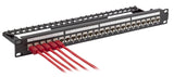 24-Port Patchpanel Cat.6A 1HE bestückt mit Einbauadapter schwarz Stück