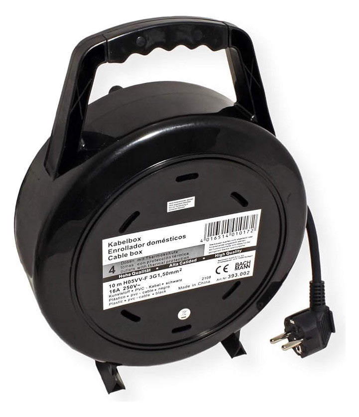 BACHMANN Kabeltrommel Kst 10m H05VV-F 393.002 3x1,5mm IP20 4xSteckdosen