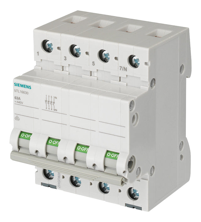 SIEMENS Ausschalter REG 3S 63A 440V 4TE 5TL1663-0