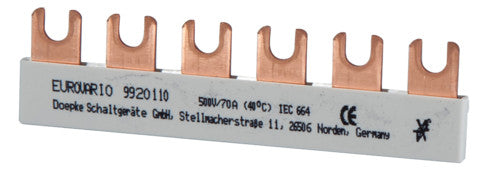 DOEPKE Phasenschiene 1ph 17,5mm 105mm Eurovario EV-S G 1.6.70 10qmm 70A Gabel