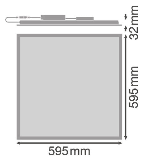 LEDVANCE LED-Panel 595x595mm 33W 3000K PL CMFT 600 P 33W 830 U19 DALIVR 4320lm