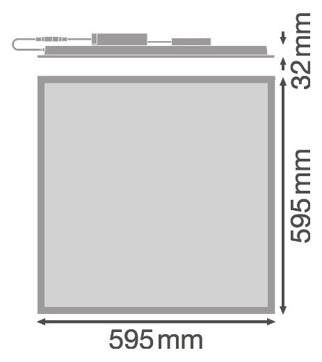 LEDVANCE LED-Panel 595x595mm 33W 3000K PL CMFT 600 P 33W 830 PS 4320lm ws Konv