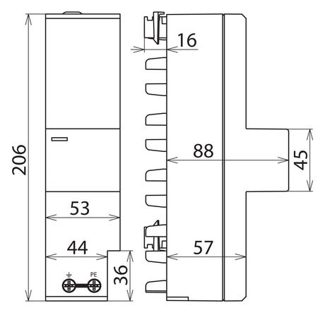 DEHN SE Kombi-Ableiter Sammelsch 4p 3TE DEHNshield ZP DSH ZP B TT 255 230VAC