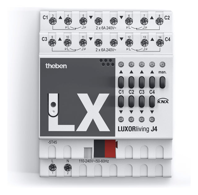 THEBEN Jalousieaktor KNX REG 4f 4Eing 6A LUXORliving J4 Handbedien