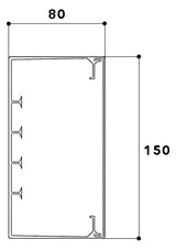 GGK Leitungsführungskanal Kst aws unbeh FB 80x150 80x150x2000mm RAL9010