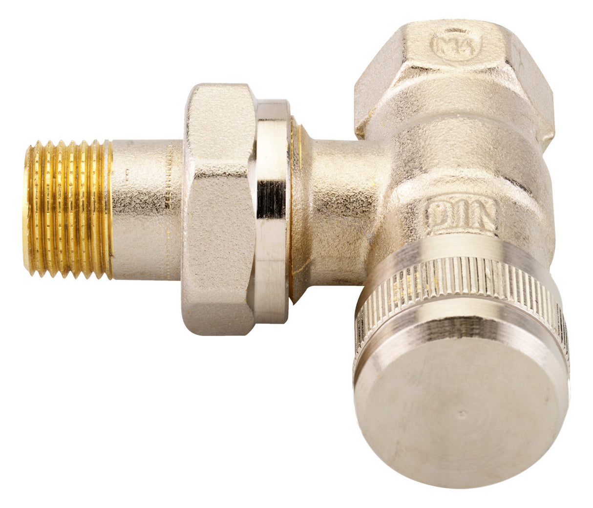Rücklaufverschraubung RLV 10 R 3/8, Eck, vernickelt