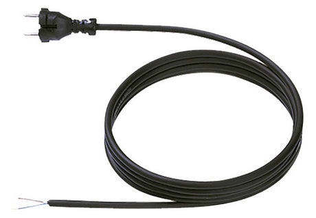 BACHMANN Netzanschlussleitung 5m 2x1qmm 246.186 10A sw IP20 KontSteck Aderendh