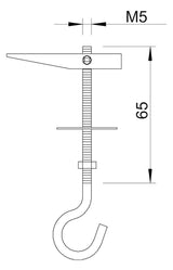 BETTERMANN Kippdübel  13mm ST M5x65mm 455 M5x65 G m.Haken m.Mutter m.Scheibe