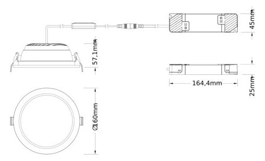 LEDVANCE LED-Einbaustrahler 12-18W EVG DL CMFT DA D150 P 18W MS 940 OP WT DALI