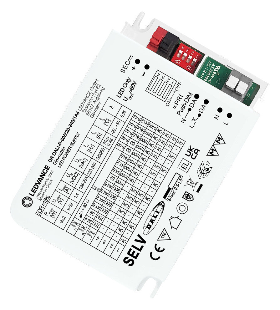 LEDVANCE LED-Steuerung 60W 1400mA 9-52V DR DALI - P -60/220-240/1A4 DALI IP20