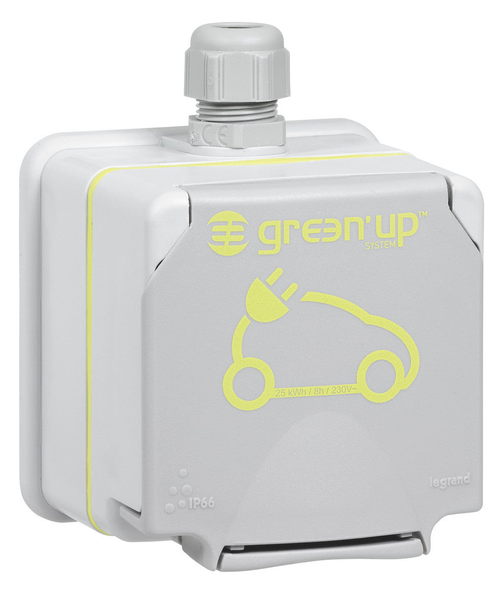 LEGRAND Steckdose 1f gr AP Klappd IP44 Green'Up Legrand SAT00194