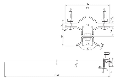 DEHN SE Befestigungsschelle 1f  40mm VA BSC D40.50 SB50.300 V2A zweilappig hfr