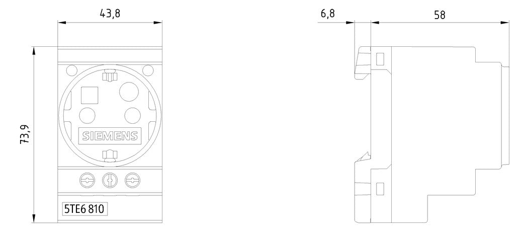 SIEMENS Steckdose REG 230V/AC 16A 2,5TE 5TE6810 58mm IP20