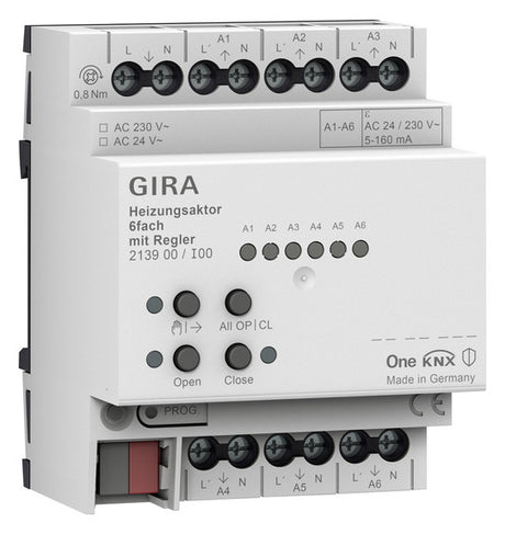 GIRA Heizungsaktor KNX REG 6Ausg 1,5A 213900 230V Handschaltung Ventilschutz