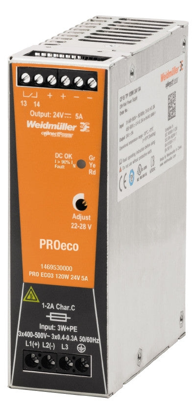 WEIDMÜLLER Wechselstromversorgung DC 5A PRO ECO3 120W 24V 5A 22-28V 137,9VA