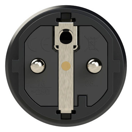 PC ELECTRIC Schutzkontaktstecker 16A 230V Gummi IP54 ger sw 0522-sb