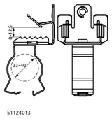 WALRAVEN Trägerklammer  33-40mm 8-12,5mm Britclips 51124013 Federst besch