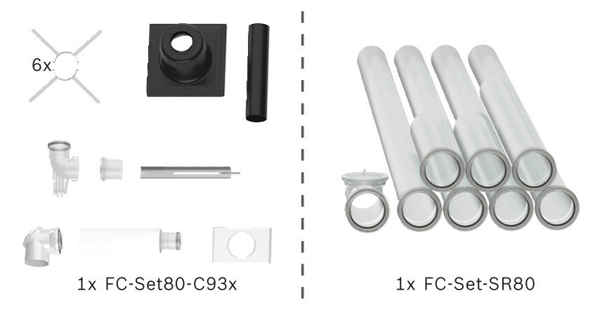 Bosch Abgas-Standardpaket BOPA FC01 Schacht starr, 80/125, 10m, RLU | 7739617749