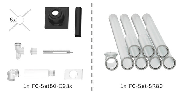 Bosch Abgas-Standardpaket BOPA FC01 Schacht starr, 80/125, 10m, RLU | 7739617749
