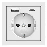 GIRA Steckdose 1f rws glz 1USB-A 1USB-C 245970 UP m.BS IP20 vert