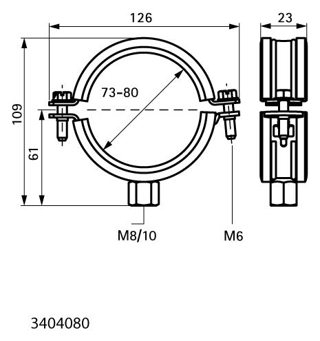 Walraven Rohrschelle BISMAT 2000 Silikon 73-80 mm ev M8/M10 Zweischraubenschelle | 3404080
