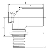 Rehau Wandwinkel RAUTITAN RX+ 16 - Rp 1/2 lang | 14563621001