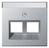 GIRA Zentralplatte Mod-Jack 2f alu System 55 264026 m.Beschr.Feld