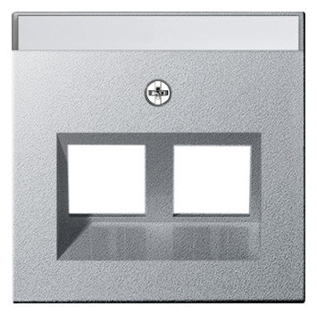 GIRA Zentralplatte Mod-Jack 2f alu System 55 264026 m.Beschr.Feld