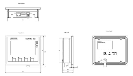SIEMENS Grafik-Panel m.Farbdisplay DC 6AV2123-2DB03-0AX0 19,2-28,8V 1HW/IE