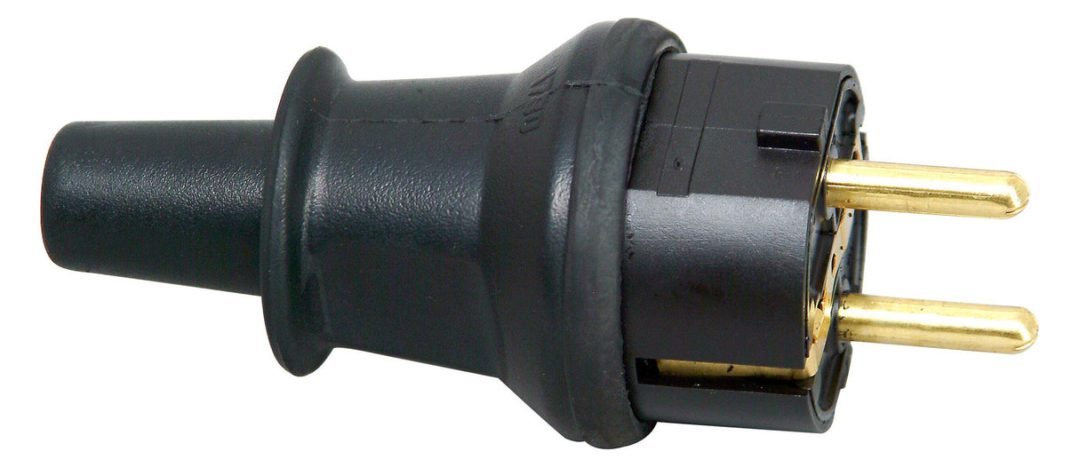 KOPP Schutzkontaktstecker 16A 250V Gummi 173016008 IP44 sw ger